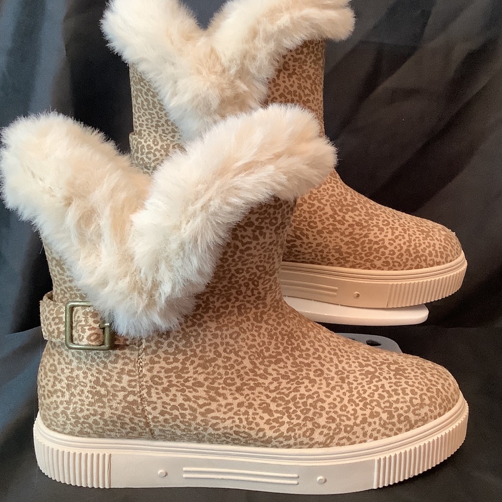 NWOT Journee Sibby faux fur lined leopard print boots platform - Picture 3 of 16